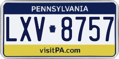 PA license plate LXV8757