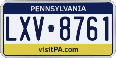 PA license plate LXV8761