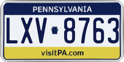 PA license plate LXV8763