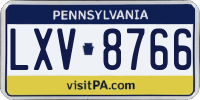 PA license plate LXV8766
