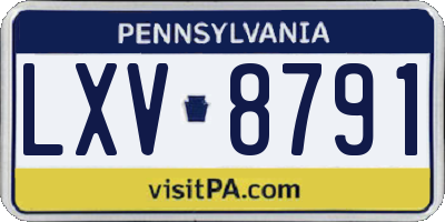 PA license plate LXV8791