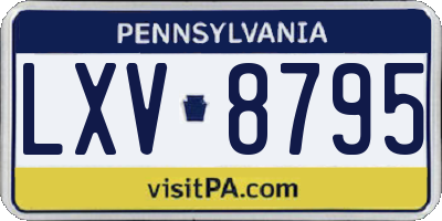 PA license plate LXV8795