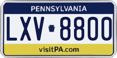 PA license plate LXV8800