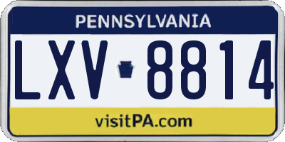 PA license plate LXV8814