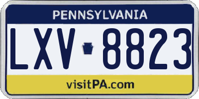 PA license plate LXV8823