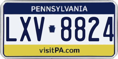 PA license plate LXV8824