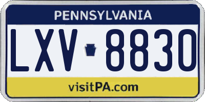 PA license plate LXV8830