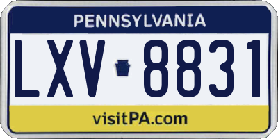 PA license plate LXV8831