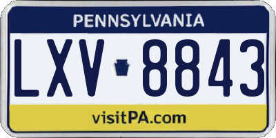 PA license plate LXV8843