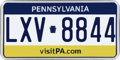 PA license plate LXV8844
