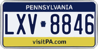PA license plate LXV8846
