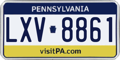 PA license plate LXV8861