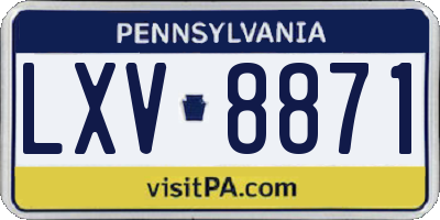 PA license plate LXV8871