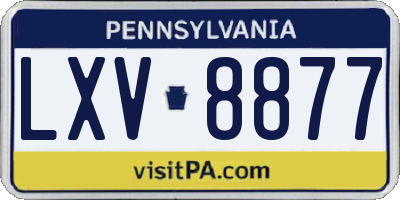 PA license plate LXV8877