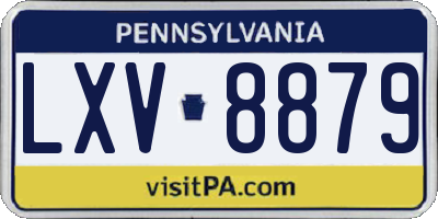 PA license plate LXV8879