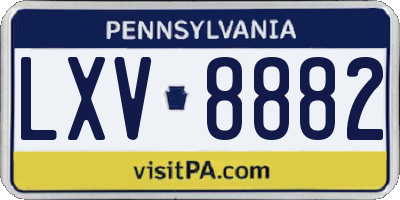 PA license plate LXV8882