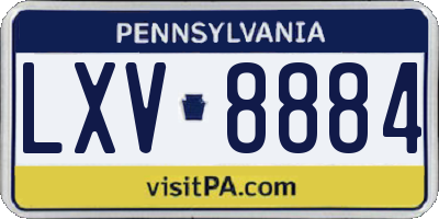 PA license plate LXV8884
