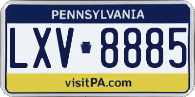 PA license plate LXV8885