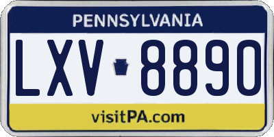 PA license plate LXV8890