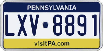 PA license plate LXV8891