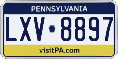 PA license plate LXV8897