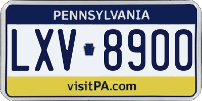 PA license plate LXV8900