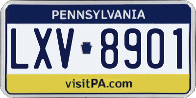 PA license plate LXV8901