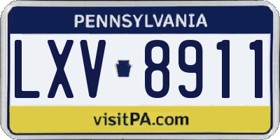 PA license plate LXV8911