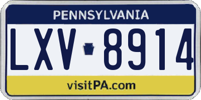 PA license plate LXV8914