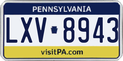 PA license plate LXV8943