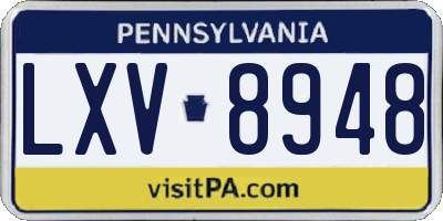 PA license plate LXV8948