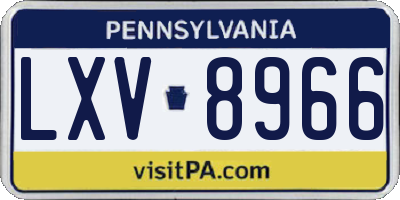 PA license plate LXV8966
