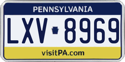PA license plate LXV8969