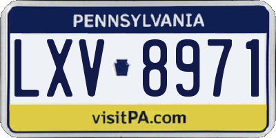 PA license plate LXV8971