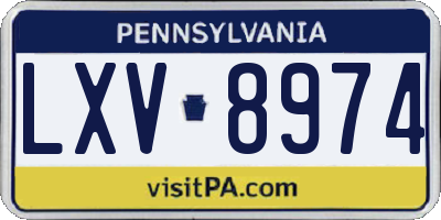 PA license plate LXV8974