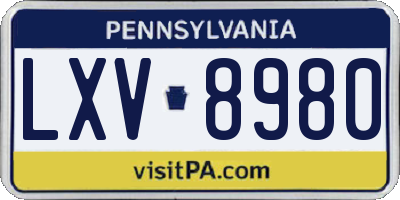 PA license plate LXV8980