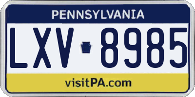 PA license plate LXV8985