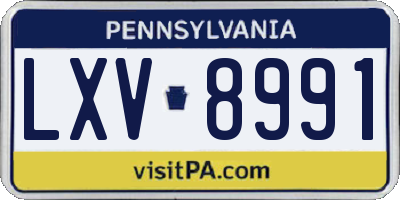 PA license plate LXV8991