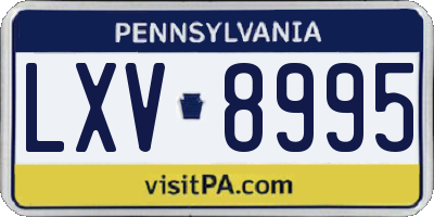 PA license plate LXV8995