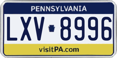 PA license plate LXV8996