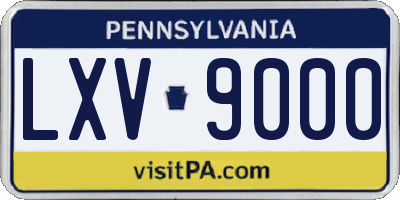 PA license plate LXV9000