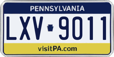 PA license plate LXV9011