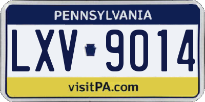 PA license plate LXV9014