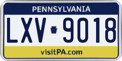 PA license plate LXV9018