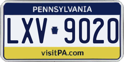 PA license plate LXV9020