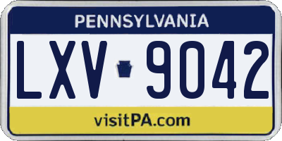 PA license plate LXV9042