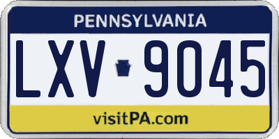 PA license plate LXV9045