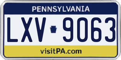 PA license plate LXV9063
