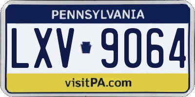 PA license plate LXV9064