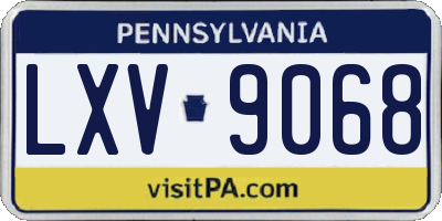 PA license plate LXV9068